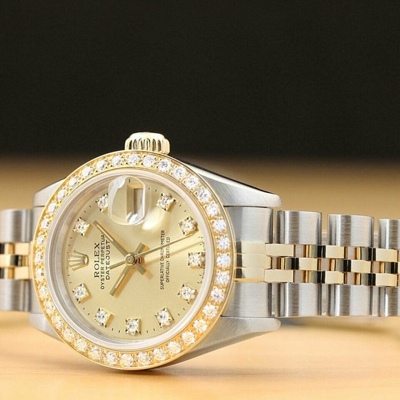 MINT! Rolex 18k Champagne Ladies Watch - Picture 2 of 6